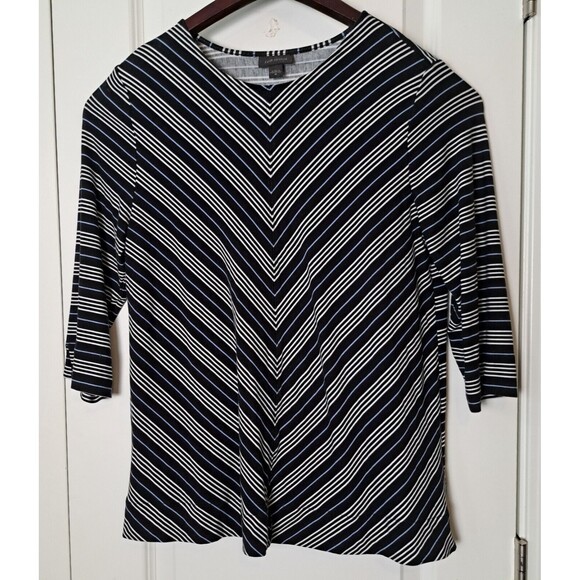 J. Jill Women's Striped Blouse Size M Top Shirt Wearever Collection - Picture 1 of 7